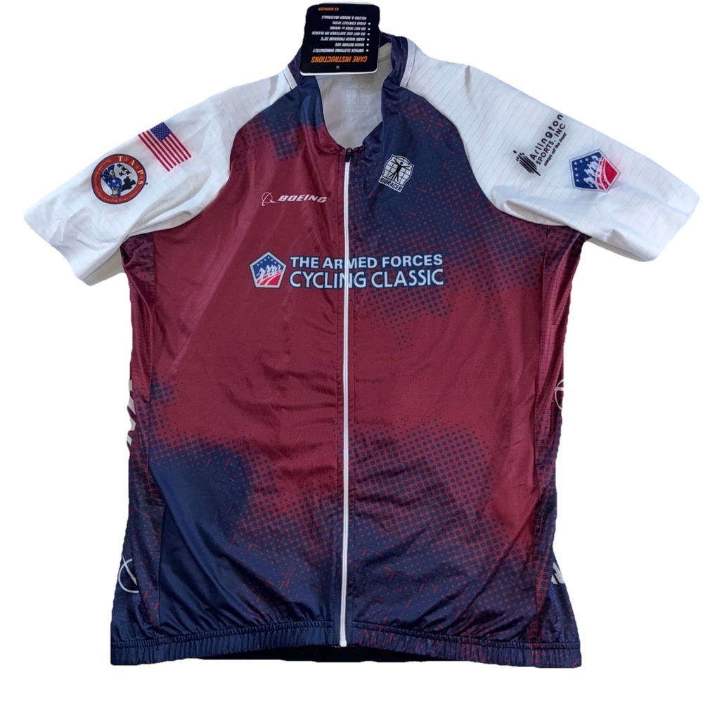 Bioracer Armed Forces Cycling Classic Jersey XL W Red White Blue Boeing Amazon